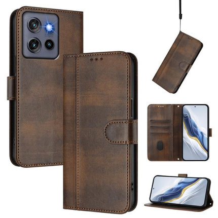 Line Splicing Buckle Retro Leather Phone Case, For Motorola Moto G Stylus 5G 2025 Global, For Motorola Moto G15 / G15 Power, For Motorola Moto G05 / E15