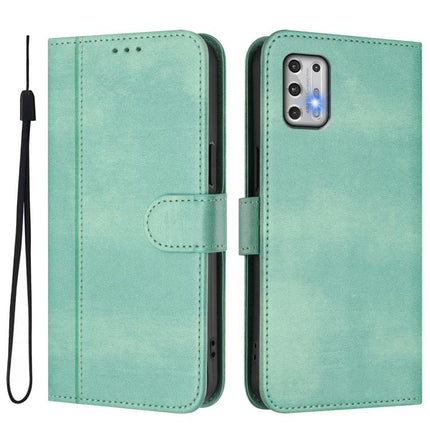 Line Splicing Buckle Retro Leather Phone Case, For Motorola Moto G Stylus 4G 2021