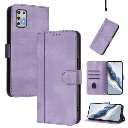 Line Splicing Buckle Retro Leather Phone Case, For Motorola Moto G Stylus 4G 2021