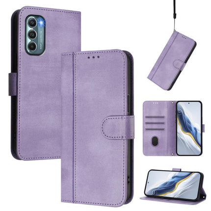 Line Splicing Buckle Retro Leather Phone Case, For Motorola Moto G Play 2022, For Motorola Moto G Stylus 5G 2022, For Motorola Moto G Stylus 4G 2022