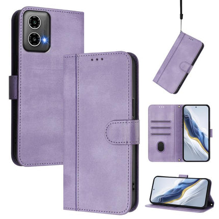 Line Splicing Buckle Retro Leather Phone Case, For Motorola Moto G35 5G, For Motorola Moto G55 5G, For Motorola Moto G34 5G / G45 5G
