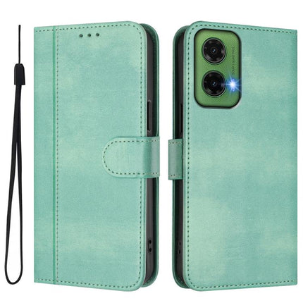 Line Splicing Buckle Retro Leather Phone Case, For Motorola Moto G35 5G, For Motorola Moto G55 5G, For Motorola Moto G34 5G / G45 5G