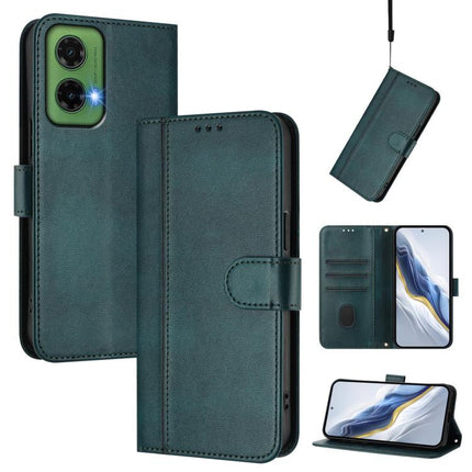 Line Splicing Buckle Retro Leather Phone Case, For Motorola Moto G35 5G, For Motorola Moto G55 5G, For Motorola Moto G34 5G / G45 5G