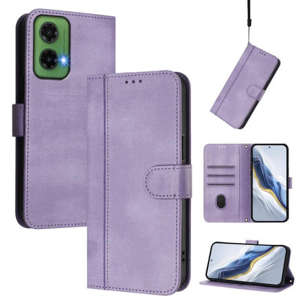 Line Splicing Buckle Retro Leather Phone Case, For Motorola Moto G35 5G, For Motorola Moto G55 5G, For Motorola Moto G34 5G / G45 5G