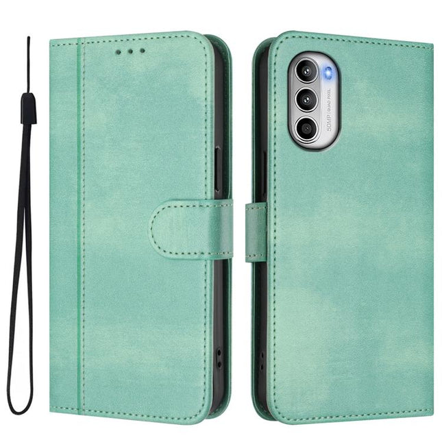 Line Splicing Buckle Retro Leather Phone Case, For Motorola Moto G52 4G / G82 5G / G71s, For Motorola Moto E32 4G Global, For Motorola Moto G 5G 2022