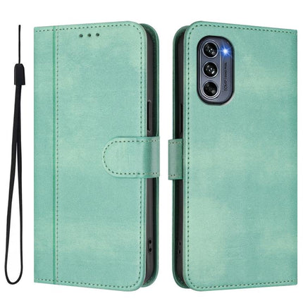 Line Splicing Buckle Retro Leather Phone Case, For Motorola Moto G62 5G Global / India, For Motorola Moto G32, For Motorola Moto G42 4G