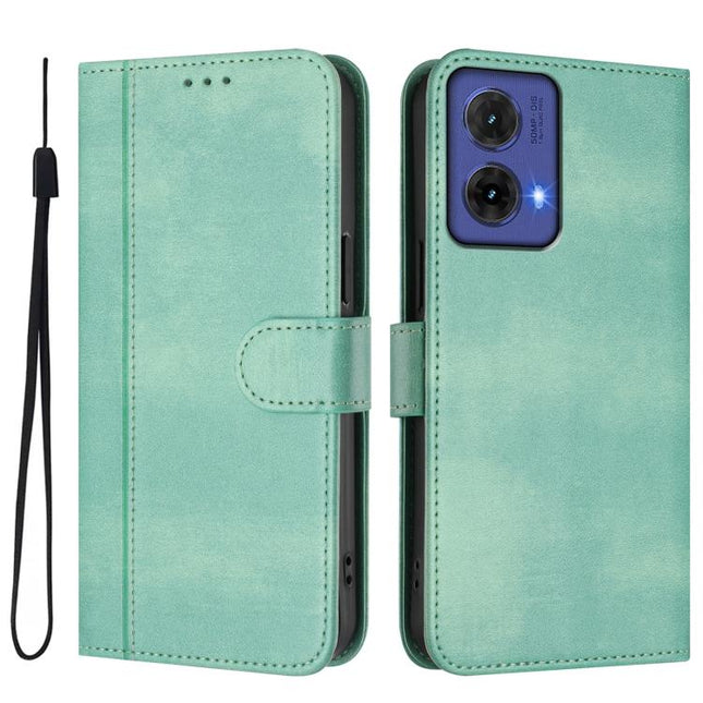 Line Splicing Buckle Retro Leather Phone Case, For Motorola Moto G85 5G, For Motorola Moto G53 5G / G13 4G / G23 4G, For Motorola Moto G24 Power 4G India