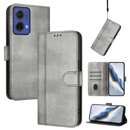 Line Splicing Buckle Retro Leather Phone Case, For Motorola Moto G85 5G, For Motorola Moto G53 5G / G13 4G / G23 4G, For Motorola Moto G24 Power 4G India