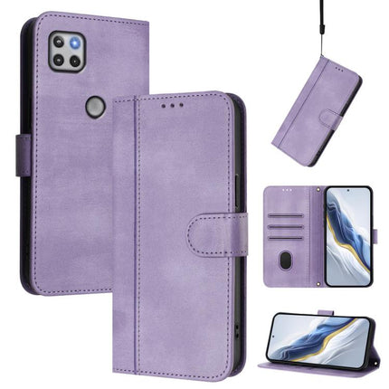 Line Splicing Buckle Retro Leather Phone Case, For Motorola Moto G30 / G20 / G10, For Motorola Moto E7 Power 2021, For Motorola Moto One 5G Ace 2021