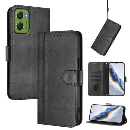 Line Splicing Buckle Retro Leather Phone Case, For Motorola Moto G17 4G / G17 Power 4G, For Motorola Moto G67 Power 5G, For Motorola Moto G06 4G