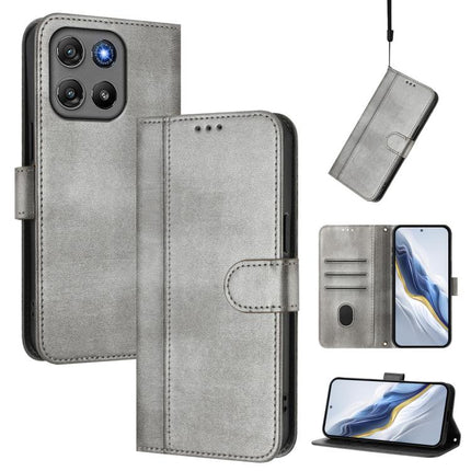 Line Splicing Buckle Retro Leather Phone Case, For Motorola Moto G17 4G / G17 Power 4G, For Motorola Moto G67 Power 5G, For Motorola Moto G06 4G
