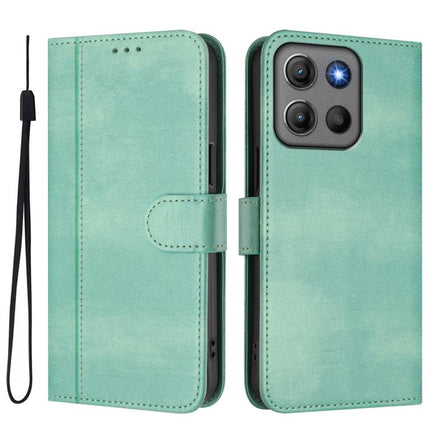 Line Splicing Buckle Retro Leather Phone Case, For Motorola Moto G17 4G / G17 Power 4G, For Motorola Moto G67 Power 5G, For Motorola Moto G06 4G