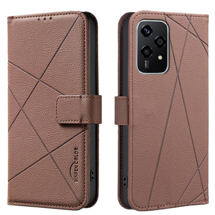 Geometric Pattern RFID Leather Phone Case, For Honor X6B, For Honor 200 Lite, For Honor X8B, For Honor X9B / Magic6 Lite