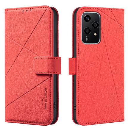 Geometric Pattern RFID Leather Phone Case, For Honor X6B, For Honor 200 Lite, For Honor X8B, For Honor X9B / Magic6 Lite