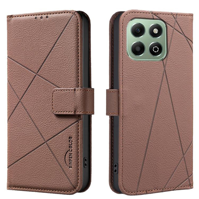 Geometric Pattern RFID Leather Phone Case, For Honor X6B, For Honor 200 Lite, For Honor X8B, For Honor X9B / Magic6 Lite