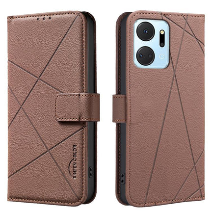 Geometric Pattern RFID Leather Phone Case, For Honor X7B, For Honor X7A