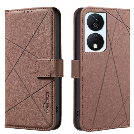 Geometric Pattern RFID Leather Phone Case, For Honor X7B, For Honor X7A