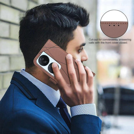 Geometric Pattern RFID Leather Phone Case, For Honor X7B, For Honor X7A