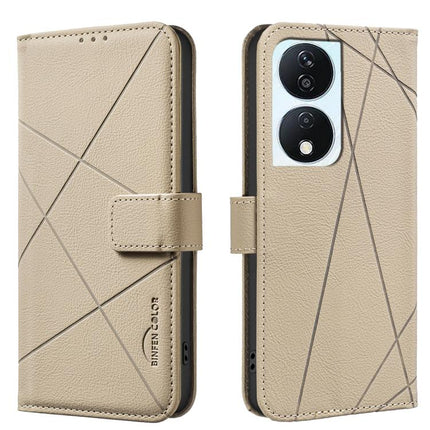 Geometric Pattern RFID Leather Phone Case, For Honor X7B, For Honor X7A
