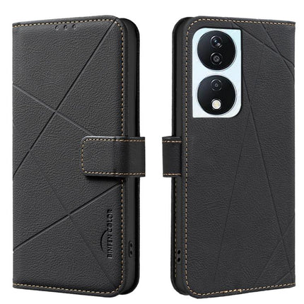 Geometric Pattern RFID Leather Phone Case, For Honor X7B, For Honor X7A