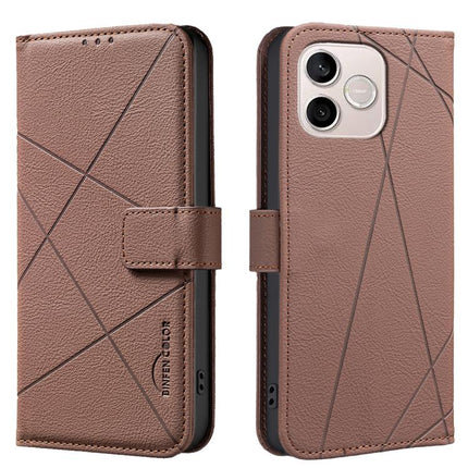 Geometric Pattern RFID Leather Phone Case, For Honor 600 Global, For Honor 600 Lite Global, For Honor X6d 5G, For Honor X8d 4G