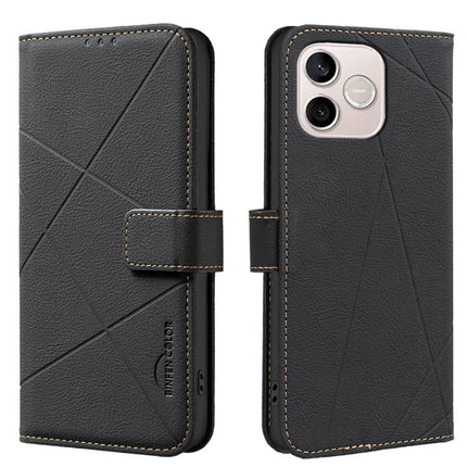 Geometric Pattern RFID Leather Phone Case, For Honor 600 Global, For Honor 600 Lite Global, For Honor X6d 5G, For Honor X8d 4G