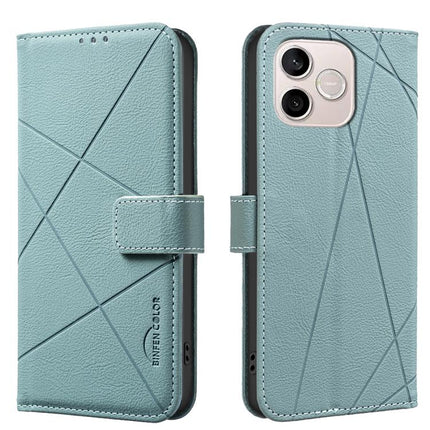 Geometric Pattern RFID Leather Phone Case, For Honor 600 Global, For Honor 600 Lite Global, For Honor X6d 5G, For Honor X8d 4G