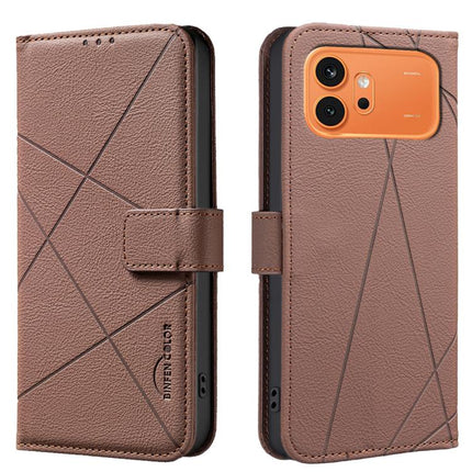 Geometric Pattern RFID Leather Phone Case, For Honor 600 Global, For Honor 600 Lite Global, For Honor X6d 5G, For Honor X8d 4G