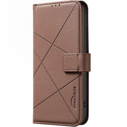 Geometric Pattern RFID Leather Phone Case, For Honor 600 Global, For Honor 600 Lite Global, For Honor X6d 5G, For Honor X8d 4G