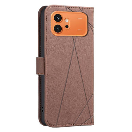 Geometric Pattern RFID Leather Phone Case, For Honor 600 Global, For Honor 600 Lite Global, For Honor X6d 5G, For Honor X8d 4G