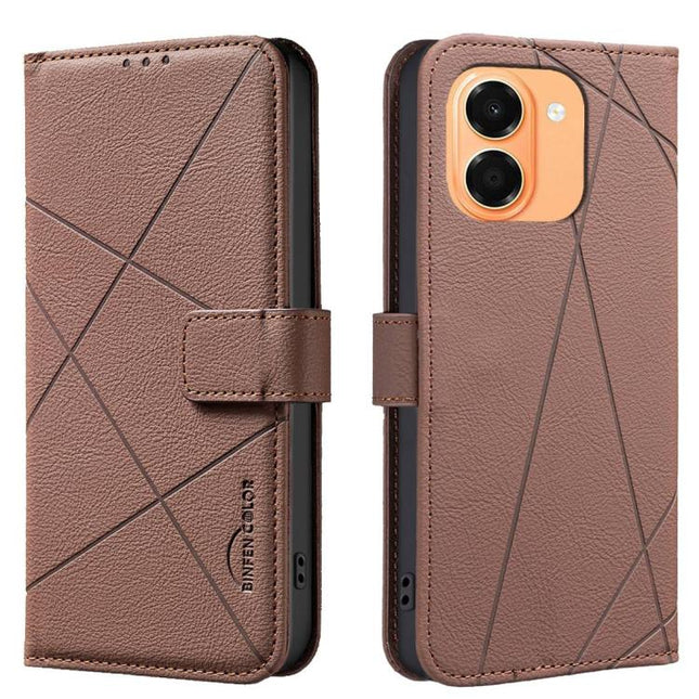 Geometric Pattern RFID Leather Phone Case, For Honor X7e 4G / X6e 4G, For Honor 600 Smart 5G/X7e Plus 5G, For Honor 600 Global, For Honor 600 Lite Global