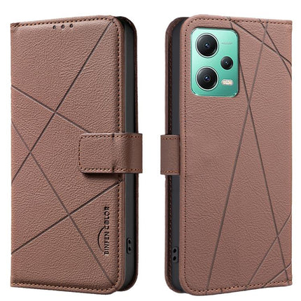 Geometric Pattern RFID Leather Phone Case, For Xiaomi Poco C55, For Xiaomi Poco X5 Pro, For Xiaomi Poco X5, For Xiaomi Poco M3 Pro