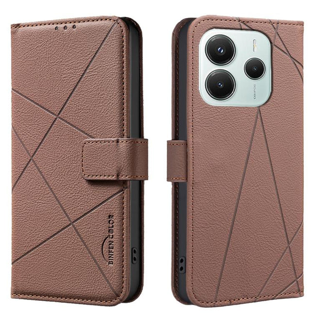 Geometric Pattern RFID Leather Phone Case, For Xiaomi Poco M7 Pro 5G, For Xiaomi Poco X6 Pro, For Xiaomi 13T, For Xiaomi Poco F5 5G