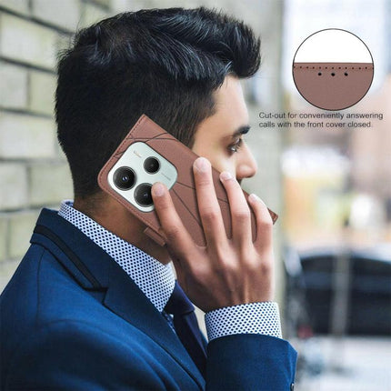 Geometric Pattern RFID Leather Phone Case, For Xiaomi Poco M7 Pro 5G, For Xiaomi Poco X6 Pro, For Xiaomi 13T, For Xiaomi Poco F5 5G