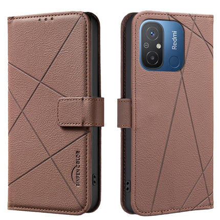 Geometric Pattern RFID Leather Phone Case, For Xiaomi Poco C55, For Xiaomi Poco X5 Pro, For Xiaomi Poco X5, For Xiaomi Poco M3 Pro