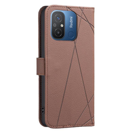 Geometric Pattern RFID Leather Phone Case, For Xiaomi Poco C55, For Xiaomi Poco X5 Pro, For Xiaomi Poco X5, For Xiaomi Poco M3 Pro