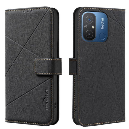 Geometric Pattern RFID Leather Phone Case, For Xiaomi Poco C55, For Xiaomi Poco X5 Pro, For Xiaomi Poco X5, For Xiaomi Poco M3 Pro