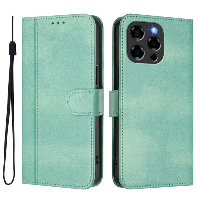 Line Splicing Buckle Retro Leather Phone Case, For Doogee Note 58 / 58 Pro, For Doogee N55 / N55 Plus