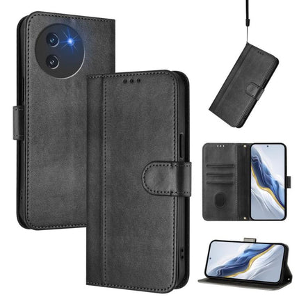 Line Splicing Buckle Retro Leather Phone Case, For Doogee Note 56 / Note 56 Pro, For Doogee N60 Pro, For Doogee Note 59 / 59 Pro