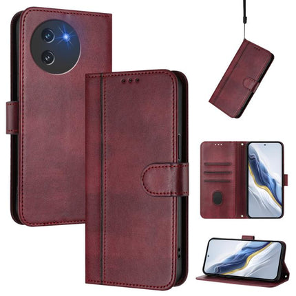 Line Splicing Buckle Retro Leather Phone Case, For Doogee Note 56 / Note 56 Pro, For Doogee N60 Pro, For Doogee Note 59 / 59 Pro