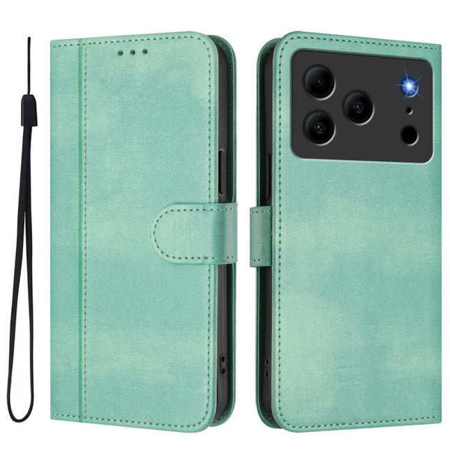 Line Splicing Buckle Retro Leather Phone Case, For Doogee Note 56 / Note 56 Pro, For Doogee N60 Pro, For Doogee Note 59 / 59 Pro