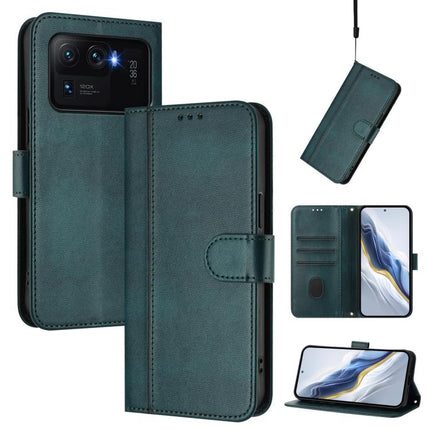 Line Splicing Buckle Retro Leather Phone Case, For Xiaomi Mi 11 Lite / Mi 11 Lite 5G, For Xiaomi Mi 11 Ultra, For Xiaomi Mi 11 Pro