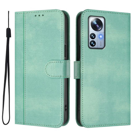 Line Splicing Buckle Retro Leather Phone Case, For Xiaomi 12 Pro / 12S Pro, For Xiaomi 12 5G / 12X 5G / 12S 5G, For Xiaomi 12 Lite