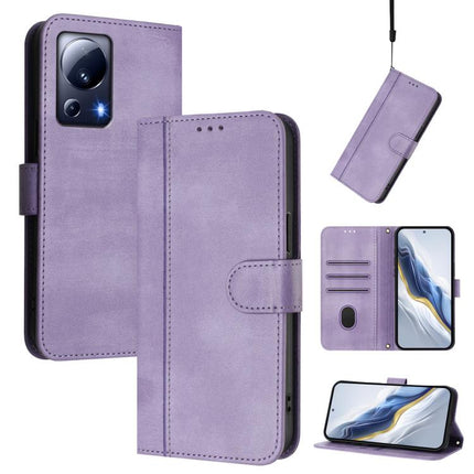 Line Splicing Buckle Retro Leather Phone Case, For Xiaomi Civi 3 5G, For Xiaomi 13 Lite 5G / Civi 2, For Xiaomi 13 Pro 5G