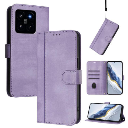 Line Splicing Buckle Retro Leather Phone Case, For Xiaomi 14 5G, For Xiaomi 13T Pro 5G / 13T 5G, For Xiaomi 13 Ultra