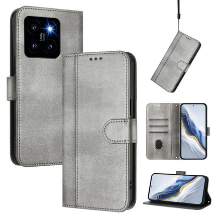 Line Splicing Buckle Retro Leather Phone Case, For Xiaomi Poco X6 Pro 5G, For Xiaomi 14 Ultra 5G, For Xiaomi 14 Pro 5G