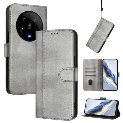 Line Splicing Buckle Retro Leather Phone Case, For Xiaomi Poco X6 Pro 5G, For Xiaomi 14 Ultra 5G, For Xiaomi 14 Pro 5G