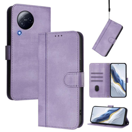 Line Splicing Buckle Retro Leather Phone Case, For Xiaomi Civi 3 5G, For Xiaomi 13 Lite 5G / Civi 2, For Xiaomi 13 Pro 5G