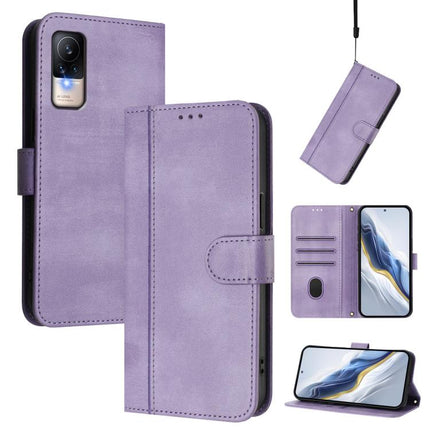Line Splicing Buckle Retro Leather Phone Case, For Xiaomi Poco C40 / Redmi 10C, For Xiaomi Civi 1S, For Xiaomi Poco M4 Pro 4G