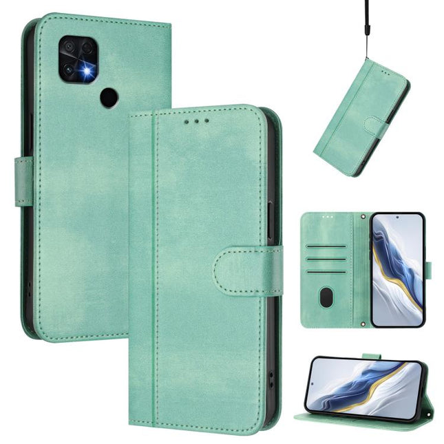 Line Splicing Buckle Retro Leather Phone Case, For Xiaomi Poco C40 / Redmi 10C, For Xiaomi Civi 1S, For Xiaomi Poco M4 Pro 4G